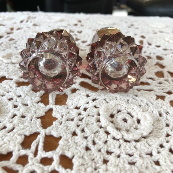 Diamond Point Ruby Indiana Glass Salt & Pepper Set - Picture 3 of 9